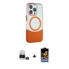 ieg™ iPhone 14 Pro Max Kılıf Çekirdek Asil Özel Seri - Siyah Buffer Hayalet Cam Ekran Koruyucu + Bilvis Titan Kamera Lens - GS