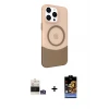 ieg™ iPhone 14 Pro Max Kılıf Çekirdek Asil Özel Seri - Siyah Buffer Hayalet Cam Ekran Koruyucu + Bilvis Titan Kamera Lens - GS