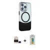 ieg™ iPhone 14 Pro Max Kılıf Çekirdek Asil Özel Seri - Siyah Polymer Nano Ekran Koruyucu + Bilvis Titan Kamera Lens - SH