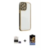 ieg™ iPhone 14 Pro Max Kılıf Çekirdek Klasik Serisi - Siyah Buffer Hayalet Cam Ekran Koruyucu + Bilvis Titan Kamera Lens - GS