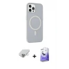 ieg™ iPhone 14 Pro Max Kılıf Çekirdek Modern Prime - Siyah Bilvis 5in1 5D Magic Hayalet Cam Ekran Koruyucu + Band Metal Kamera Lens - GD