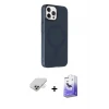 ieg™ iPhone 14 Pro Max Kılıf Çekirdek Modern Prime - Siyah Bilvis 5in1 5D Magic Hayalet Cam Ekran Koruyucu + Band Metal Kamera Lens - GD