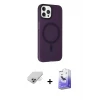 ieg™ iPhone 14 Pro Max Kılıf Çekirdek Modern Prime - Siyah Bilvis 5in1 5D Magic Hayalet Cam Ekran Koruyucu + Band Metal Kamera Lens - GD