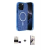 ieg™ iPhone 14 Pro Max Kılıf Eksen Çizgi - Siyah Bilvis 3D Mat Cam Ekran Koruyucu + Bilvis Titan Kamera Lens - SH