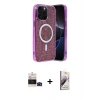 ieg™ iPhone 14 Pro Max Kılıf Eksen Çizgi - Siyah Bilvis 3D Mat Cam Ekran Koruyucu + Bilvis Titan Kamera Lens - SH