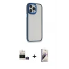 ieg™ iPhone 14 Pro Max Kılıf Eksen Doku Prime - Siyah Bilvis 3D Mat Cam Ekran Koruyucu + Bilvis Titan Kamera Lens - GD