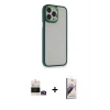 ieg™ iPhone 14 Pro Max Kılıf Eksen Doku Prime - Siyah Bilvis 3D Mat Cam Ekran Koruyucu + Bilvis Titan Kamera Lens - GD