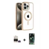 ieg™ iPhone 14 Pro Max Kılıf Eksen Form Koleksiyonu - Şeffaf 360 Full Body Arka Koruyucu + Bilvis Titan Kamera Lens - GS