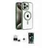 ieg™ iPhone 14 Pro Max Kılıf Eksen Form Koleksiyonu - Şeffaf 360 Full Body Arka Koruyucu + Bilvis Titan Kamera Lens - GS