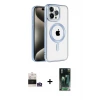 ieg™ iPhone 14 Pro Max Kılıf Eksen Form Koleksiyonu - Şeffaf 360 Full Body Arka Koruyucu + Bilvis Titan Kamera Lens - GS