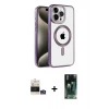 ieg™ iPhone 14 Pro Max Kılıf Eksen Form Koleksiyonu - Şeffaf 360 Full Body Arka Koruyucu + Bilvis Titan Kamera Lens - GS