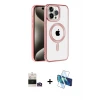 ieg™ iPhone 14 Pro Max Kılıf Eksen Form Koleksiyonu - Siyah 3D Antistatik Cam Ekran Koruyucu + Bilvis Titan Kamera Lens - GD