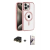 ieg™ iPhone 14 Pro Max Kılıf Eksen Form Koleksiyonu - Siyah Bilvis 3D Mat Cam Ekran Koruyucu + Raze Metal Kamera Lens - GD