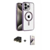 ieg™ iPhone 14 Pro Max Kılıf Eksen Form Koleksiyonu - Siyah Bilvis 3D Mat Cam Ekran Koruyucu + Raze Metal Kamera Lens - GD