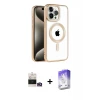 ieg™ iPhone 14 Pro Max Kılıf Eksen Form Koleksiyonu - Siyah Bilvis 5in1 3D Magic Cam Ekran Koruyucu + Bilvis Titan Kamera Lens - GD