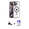 ieg™ iPhone 14 Pro Max Kılıf Eksen Form Koleksiyonu - Siyah Bilvis 5in1 3D Magic Cam Ekran Koruyucu + Bilvis Titan Kamera Lens - GD