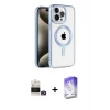 ieg™ iPhone 14 Pro Max Kılıf Eksen Form Koleksiyonu - Siyah Bilvis 5in1 3D Magic Cam Ekran Koruyucu + Bilvis Titan Kamera Lens - GD