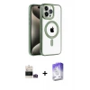 ieg™ iPhone 14 Pro Max Kılıf Eksen Form Koleksiyonu - Siyah Bilvis 5in1 3D Magic Cam Ekran Koruyucu + Bilvis Titan Kamera Lens - GD
