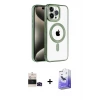 ieg™ iPhone 14 Pro Max Kılıf Eksen Form Koleksiyonu - Siyah Bilvis 5in1 5D Magic Hayalet Cam Ekran Koruyucu + Bilvis Titan Kamera Lens - SH