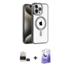 ieg™ iPhone 14 Pro Max Kılıf Eksen Form Koleksiyonu - Siyah Bilvis 5in1 5D Magic Hayalet Cam Ekran Koruyucu + Bilvis Titan Kamera Lens - SH
