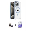 ieg™ iPhone 14 Pro Max Kılıf Eksen Form Koleksiyonu - Siyah Bilvis 5in1 5D Magic Hayalet Cam Ekran Koruyucu + Bilvis Titan Kamera Lens - SH