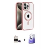 ieg™ iPhone 14 Pro Max Kılıf Eksen Form Koleksiyonu - Siyah Bilvis 5in1 5D Magic Hayalet Cam Ekran Koruyucu + Bilvis Titan Kamera Lens - SH
