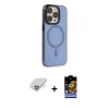 ieg™ iPhone 14 Pro Max Kılıf Eksen Işık Prime - Siyah Buffer Hayalet Cam Ekran Koruyucu + Band Metal Kamera Lens - GS