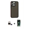 ieg™ iPhone 14 Pro Max Kılıf Eksen Işık - Şeffaf 360 Full Body Arka Koruyucu + Bilvis Titan Kamera Lens - DNMR