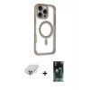 ieg™ iPhone 14 Pro Max Kılıf Eksen Klasik Koleksiyonu - Siyah 360 Mat Full Body Arka Koruyucu + Band Metal Kamera Lens - GD