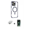 ieg™ iPhone 14 Pro Max Kılıf Eksen Klasik Koleksiyonu - Siyah 360 Mat Full Body Arka Koruyucu + Band Metal Kamera Lens - GD