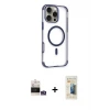 ieg™ iPhone 14 Pro Max Kılıf Eksen Klasik Koleksiyonu - Siyah 6D Mat Seramik Hayalet Nano Ekran Koruyucu + Bilvis Titan Kamera Lens - GS