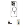 ieg™ iPhone 14 Pro Max Kılıf Eksen Klasik Koleksiyonu - Siyah 6D Mat Seramik Hayalet Nano Ekran Koruyucu + Bilvis Titan Kamera Lens - GS