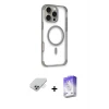 ieg™ iPhone 14 Pro Max Kılıf Eksen Klasik Koleksiyonu - Siyah Bilvis 5in1 3D Magic Cam Ekran Koruyucu + Band Metal Kamera Lens - GS
