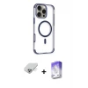 ieg™ iPhone 14 Pro Max Kılıf Eksen Klasik Koleksiyonu - Siyah Bilvis 5in1 3D Magic Cam Ekran Koruyucu + Band Metal Kamera Lens - GS