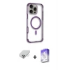 ieg™ iPhone 14 Pro Max Kılıf Eksen Klasik Koleksiyonu - Siyah Bilvis 5in1 3D Magic Cam Ekran Koruyucu + Band Metal Kamera Lens - GS