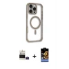 ieg™ iPhone 14 Pro Max Kılıf Eksen Klasik Koleksiyonu - Siyah Buffer Hayalet Cam Ekran Koruyucu + Bilvis Titan Kamera Lens - DNMR