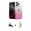 ieg™ iPhone 14 Pro Max Kılıf Eksen Minimal Özel Seri - Şeffaf Pasifik Cam Ekran Koruyucu + Bilvis Titan Kamera Lens - SH