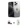 ieg™ iPhone 14 Pro Max Kılıf Eksen Minimal Özel Seri - Şeffaf Pasifik Cam Ekran Koruyucu + Bilvis Titan Kamera Lens - SH