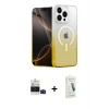 ieg™ iPhone 14 Pro Max Kılıf Eksen Minimal Özel Seri - Şeffaf Pasifik Cam Ekran Koruyucu + Bilvis Titan Kamera Lens - SH