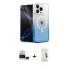 ieg™ iPhone 14 Pro Max Kılıf Eksen Minimal Özel Seri - Şeffaf Pasifik Cam Ekran Koruyucu + Bilvis Titan Kamera Lens - SH