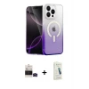 ieg™ iPhone 14 Pro Max Kılıf Eksen Minimal Özel Seri - Şeffaf Pasifik Cam Ekran Koruyucu + Bilvis Titan Kamera Lens - SH