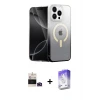 ieg™ iPhone 14 Pro Max Kılıf Eksen Minimal Özel Seri - Siyah Bilvis 5in1 3D Magic Cam Ekran Koruyucu + Bilvis Titan Kamera Lens - DNMR