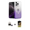 ieg™ iPhone 14 Pro Max Kılıf Eksen Minimal Özel Seri - Siyah Buffer Cam Ekran Koruyucu + Bilvis Titan Kamera Lens - GS