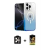 ieg™ iPhone 14 Pro Max Kılıf Eksen Minimal Özel Seri - Siyah Buffer Cam Ekran Koruyucu + PVD Metal Kamera Lens - TU