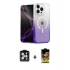 ieg™ iPhone 14 Pro Max Kılıf Eksen Minimal Özel Seri - Siyah Buffer Cam Ekran Koruyucu + PVD Metal Kamera Lens - TU