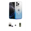 ieg™ iPhone 14 Pro Max Kılıf Eksen Minimal Özel Seri - Siyah Joko Magic 5D Hayalet Cam + Bilvis Titan Kamera Lens - GD