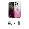 ieg™ iPhone 14 Pro Max Kılıf Eksen Minimal Özel Seri - Siyah Joko Magic 5D Hayalet Cam + Bilvis Titan Kamera Lens - GD