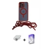 ieg™ iPhone 14 Pro Max Kılıf Eksen Özel Seri - Siyah Bilvis 5in1 3D Magic Cam Ekran Koruyucu + Band Metal Kamera Lens - GS
