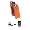 ieg™ iPhone 14 Pro Max Kılıf İz Işık Koleksiyonu - Siyah Buffer Hayalet Cam Ekran Koruyucu + Bilvis Titan Kamera Lens - GD