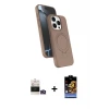 ieg™ iPhone 14 Pro Max Kılıf İz Işık Koleksiyonu - Siyah Buffer Hayalet Cam Ekran Koruyucu + Bilvis Titan Kamera Lens - GD